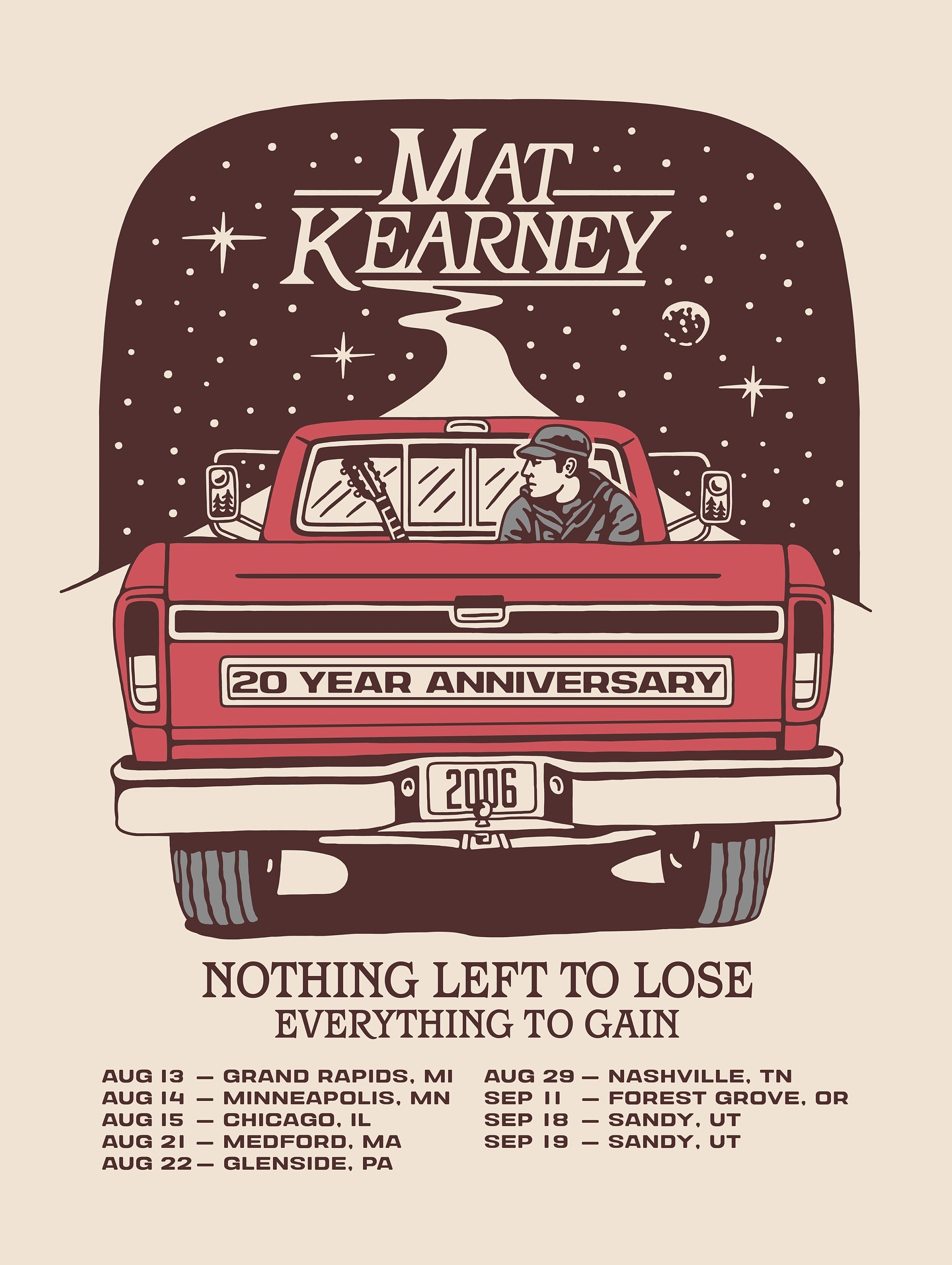 Mat Kearney Nothing Left to Lose Everything to Gain Tour Poster 2026